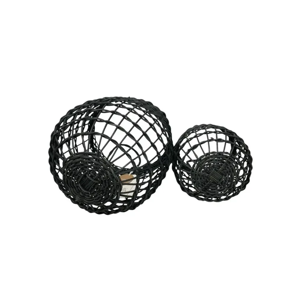 New Olli Ella Onion Baskets Set Two In Ink Handmade